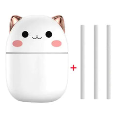 Cute Cat Air Humidifier – Ultra-Silent USB Aromatherapy & LED Cool Mist for Home, Office, Bedroom, and Car