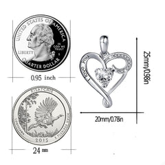 S925 Silver Heart Pendant Necklace for Mother's Day
