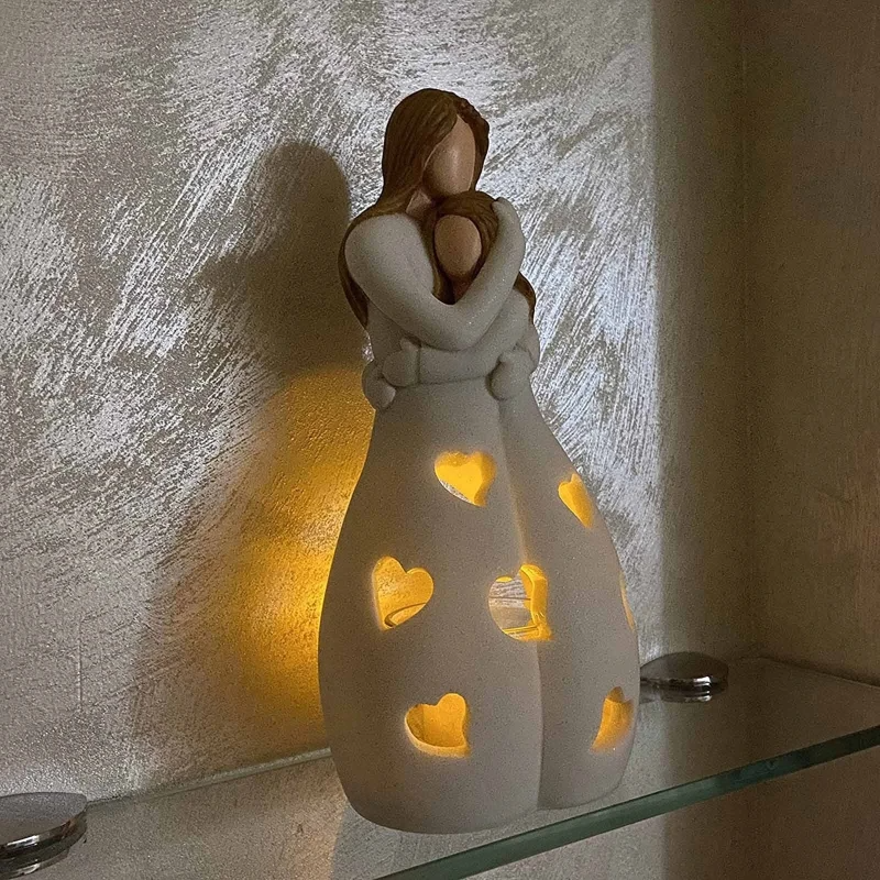 LED Candle Holder Resin Decoration Statue for Mother's Day