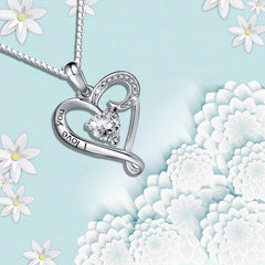S925 Silver Heart Pendant Necklace for Mother's Day