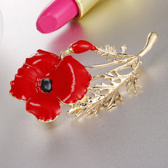 Red Carnation Oil Drop Brooch for Mother's Day