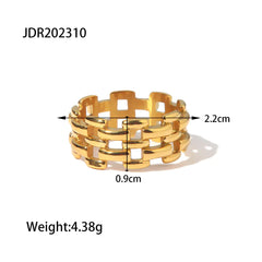 Ins Style Titanium Steel Hollow Ring - 18K Gold Women's Ring