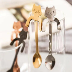 Mini Cat Stainless Steel Spoon for Coffee and Desserts