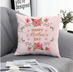 Mother's Day Decorative Pillow Cover with Floral Design