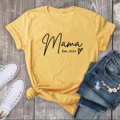 Mama Est. 2024 Unisex Cotton T-Shirt for Mother's Day