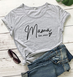 Mama Est. 2024 Unisex Cotton T-Shirt for Mother's Day