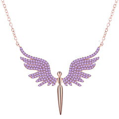 Angel Wings Color Zircon Necklace for Mother's Day