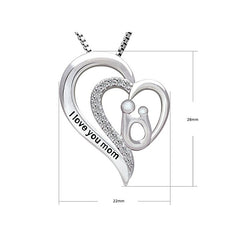 S925 Silver Minimalist Heart Necklace for Mother's Day