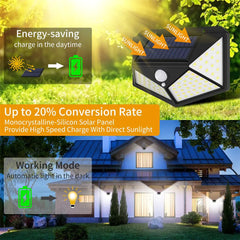 100 LED Solar Lights with Motion Sensor for Garden