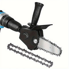 Electric Drill to Chainsaw Conversion Head for Woodworking
