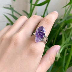 Natural Crushed Stone Crystal Ring - Personalized Design