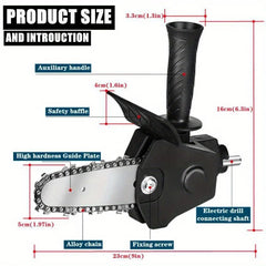 Electric Drill to Chainsaw Conversion Head for Woodworking