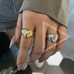 Trendy Creative Gold Ring with Love Design