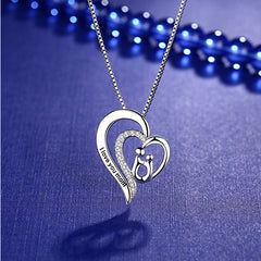 S925 Silver Minimalist Heart Necklace for Mother's Day