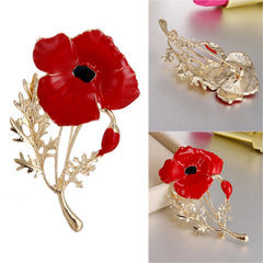 Red Carnation Oil Drop Brooch for Mother's Day