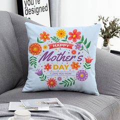 Mother's Day Decorative Pillow Cover with Floral Design
