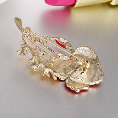 Red Carnation Oil Drop Brooch for Mother's Day