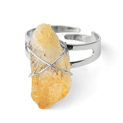 Natural Crushed Stone Crystal Ring - Personalized Design