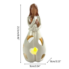 LED Candle Holder Resin Decoration Statue for Mother's Day
