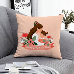 Mother's Day Decorative Pillow Cover with Floral Design