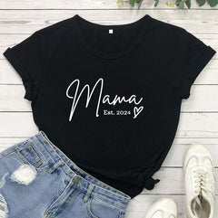 Mama Est. 2024 Unisex Cotton T-Shirt for Mother's Day