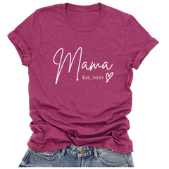 Mama Est. 2024 Unisex Cotton T-Shirt for Mother's Day