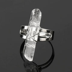 Natural Crushed Stone Crystal Ring - Personalized Design