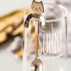 Mini Cat Stainless Steel Spoon for Coffee and Desserts