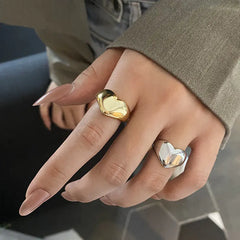 Trendy Creative Gold Ring with Love Design