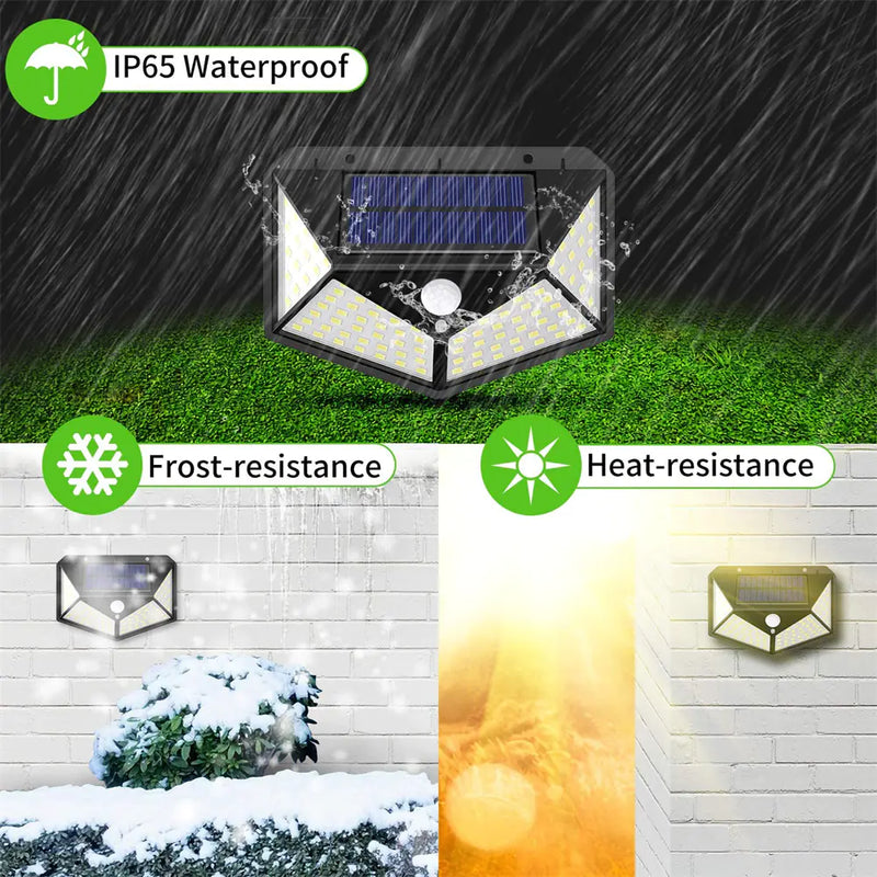 100 LED Solar Lights with Motion Sensor for Garden