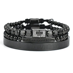 Men's Stainless Steel Bracelet with Roman Numerals